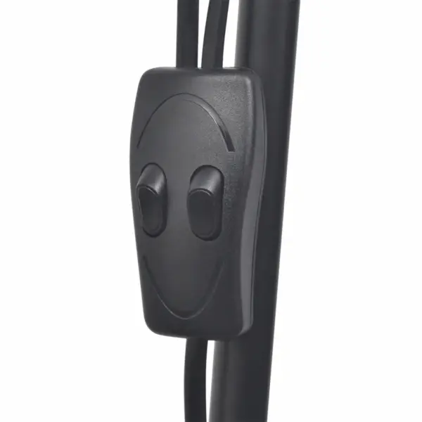 Kahe valgusallikaga põrandalamp lugemislambiga, must teras, 180 cm – 5
