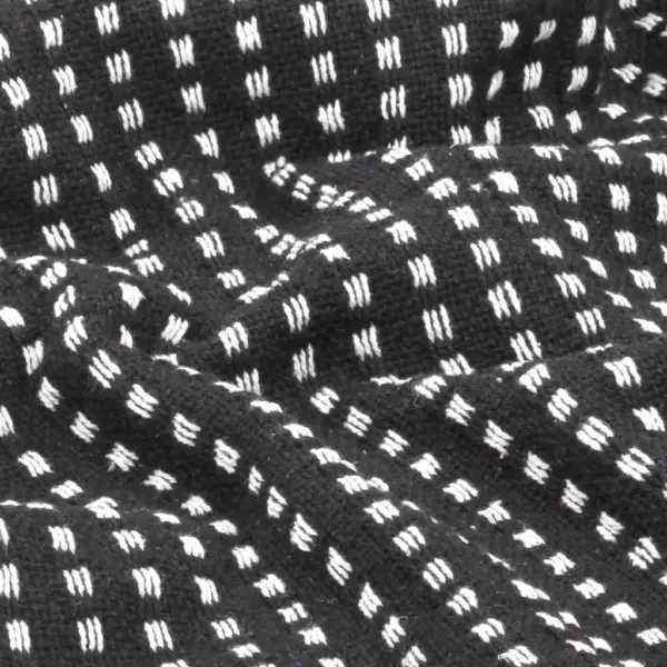 Must ruuduline puuvillane pleed tuttidega, 220 x 250 cm – 5