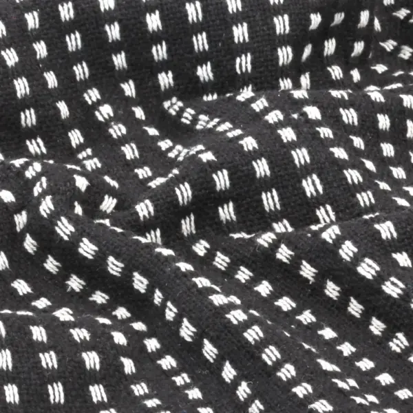 Must ruuduline puuvillane pleed tuttidega, 160 x 210 cm – 5