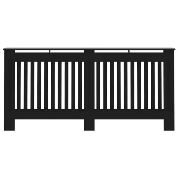 Radiaatorikate vertikaalsete liistudega, must tehispuit, 172 x 19 x 81,5 cm – 4