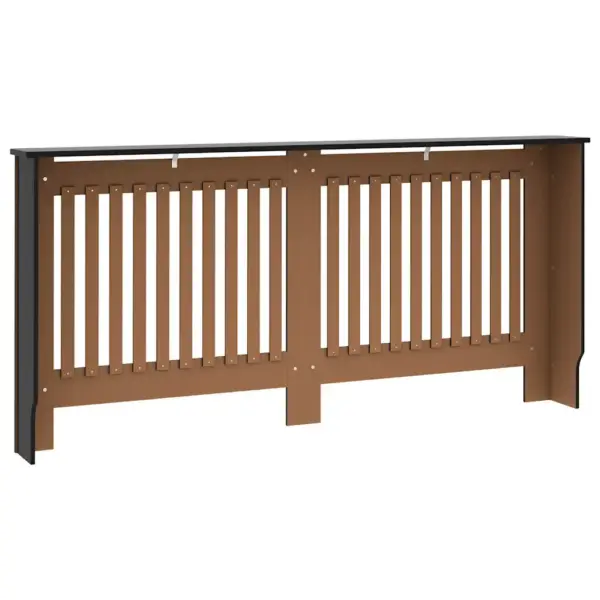 Radiaatorikate vertikaalsete liistudega, must tehispuit, 172 x 19 x 81,5 cm – 6