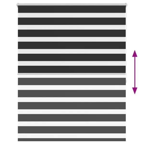 Sebrarullkardin aknale, must, 140 x 175 cm, 100% polüester – 5