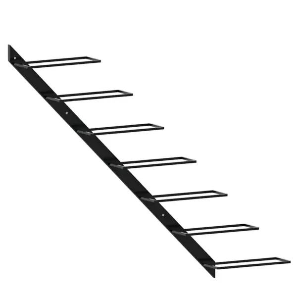 Seinale kinnitatav veiniriiul 7 pudelile, must metall, 88 x 8 x 72 cm – 2