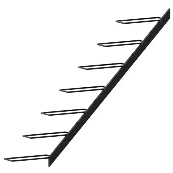 Seinale kinnitatav veiniriiul 7 pudelile, must metall, 88 x 8 x 72 cm – 7