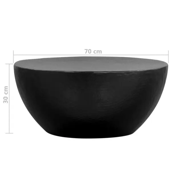 Kausikujuline must kohvilaud sepistatud alumiiniumist, 70 x 30 cm – 8