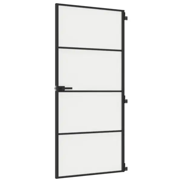 Õhuke must siseuks mattkarastatud klaasiga, alumiiniumraam, 93 x 201,5 cm – 2