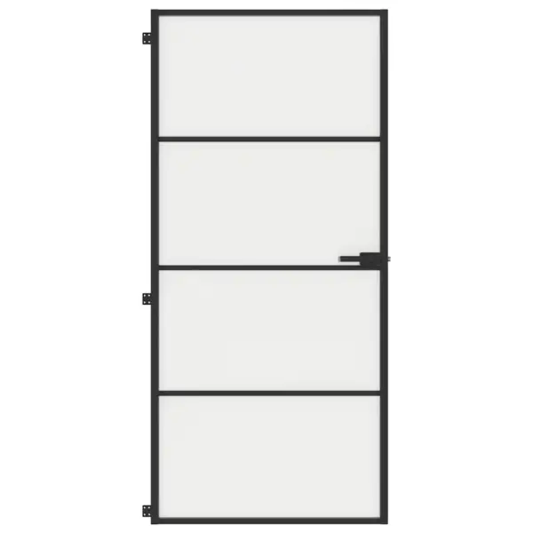 Õhuke must siseuks mattkarastatud klaasiga, alumiiniumraam, 93 x 201,5 cm – 3
