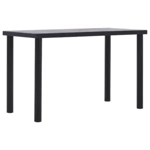 Söögilaud musta metallraami ja betoonhalli MDF-plaadiga, 120 x 60 x 75 cm