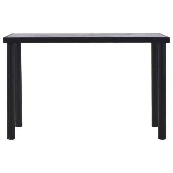Söögilaud musta metallraami ja betoonhalli MDF-plaadiga, 120 x 60 x 75 cm – 2