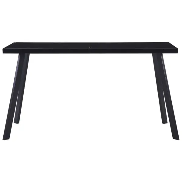 Must söögilaud karastatud klaasplaadiga, terasraamiga, 140 x 70 x 75 cm – 2