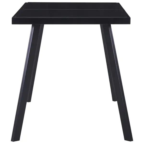 Must söögilaud karastatud klaasplaadiga, terasraamiga, 140 x 70 x 75 cm – 3