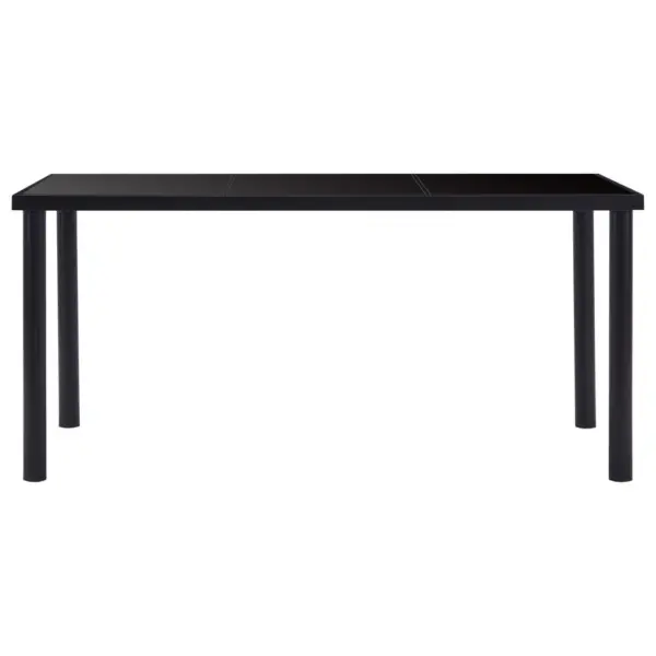 Must söögilaud karastatud klaasist lauaplaadiga, 160 x 80 x 75 cm – 2