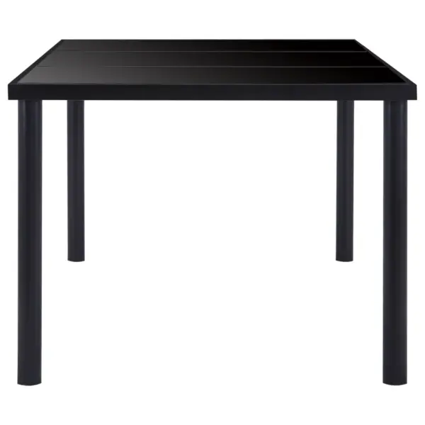Must söögilaud karastatud klaasist lauaplaadiga, 160 x 80 x 75 cm – 3