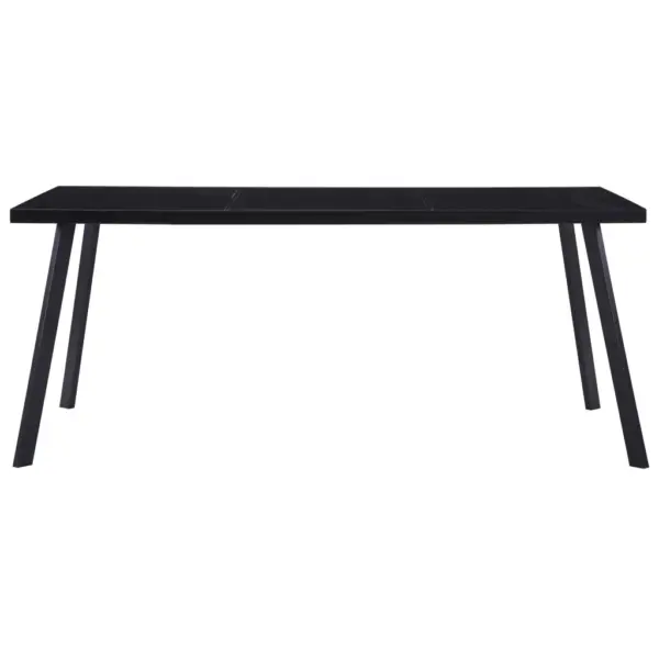 Must söögilaud karastatud klaasist lauaplaadiga, 160 x 80 x 75 cm – 2