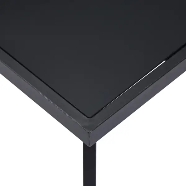 Must söögilaud karastatud klaasist lauaplaadiga, 160 x 80 x 75 cm – 4