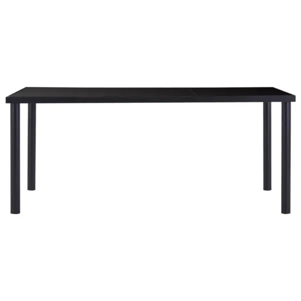 Must söögilaud karastatud klaasist lauaplaadiga, 180 x 90 x 75 cm – 2