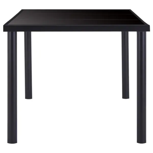 Must söögilaud karastatud klaasist lauaplaadiga, 180 x 90 x 75 cm – 3