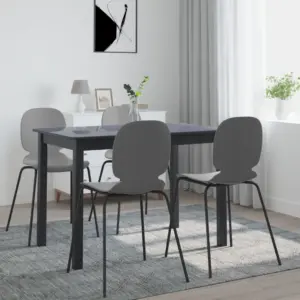 Must söögilaud kautšukipuidust raamiga, MDF lauaplaat, 114 x 71 x 75 cm