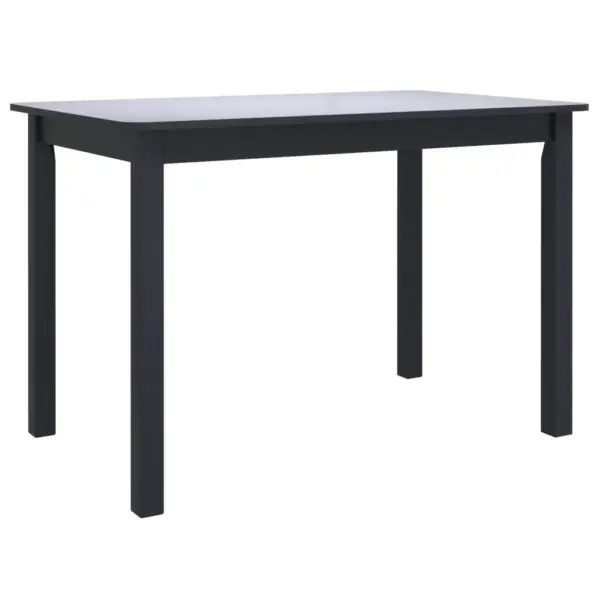 Must söögilaud kautšukipuidust raamiga, MDF lauaplaat, 114 x 71 x 75 cm - 2