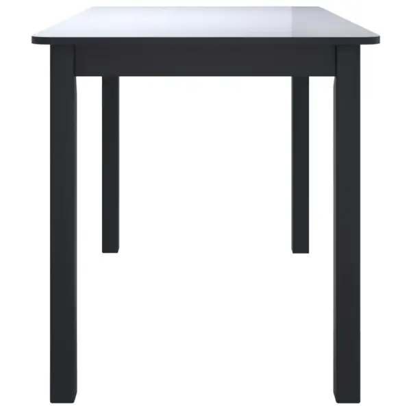Must söögilaud kautšukipuidust raamiga, MDF lauaplaat, 114 x 71 x 75 cm - 4