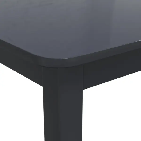 Must söögilaud kautšukipuidust raamiga, MDF lauaplaat, 114 x 71 x 75 cm - 5