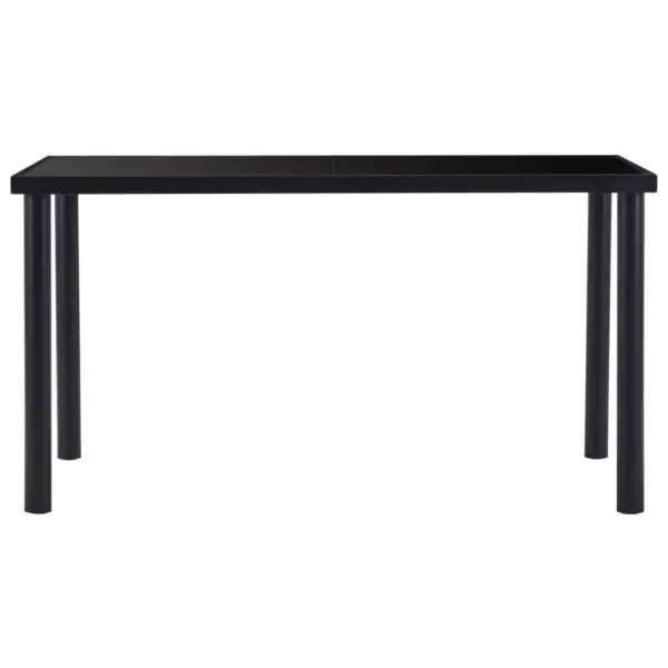 Must söögilaud karastatud klaasist lauaplaadiga, 140 x 70 x 75 cm – 2