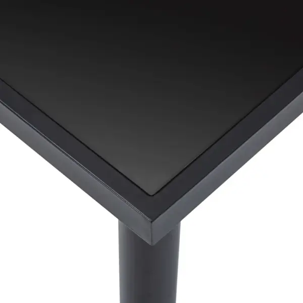 Must söögilaud karastatud klaasist lauaplaadiga, 140 x 70 x 75 cm – 4