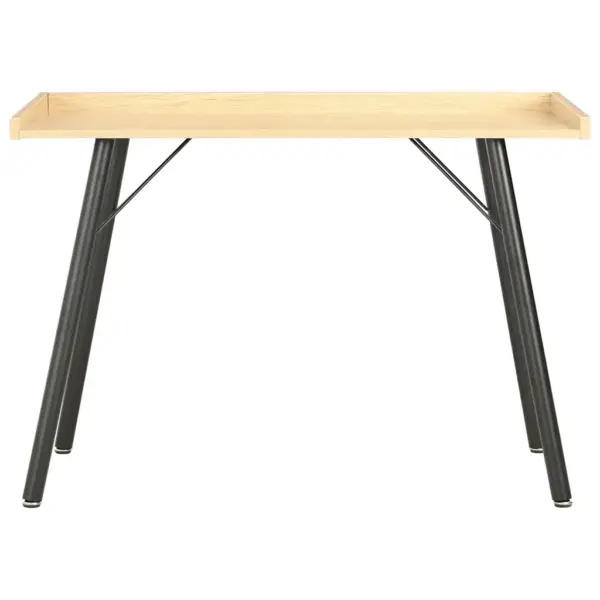 Must ja tammevärvi kirjutuslaud kõrgendatud servadega, tehispuit ja teras, 90 x 50 x 79 cm – 2