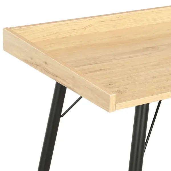 Must ja tammevärvi kirjutuslaud kõrgendatud servadega, tehispuit ja teras, 90 x 50 x 79 cm – 4