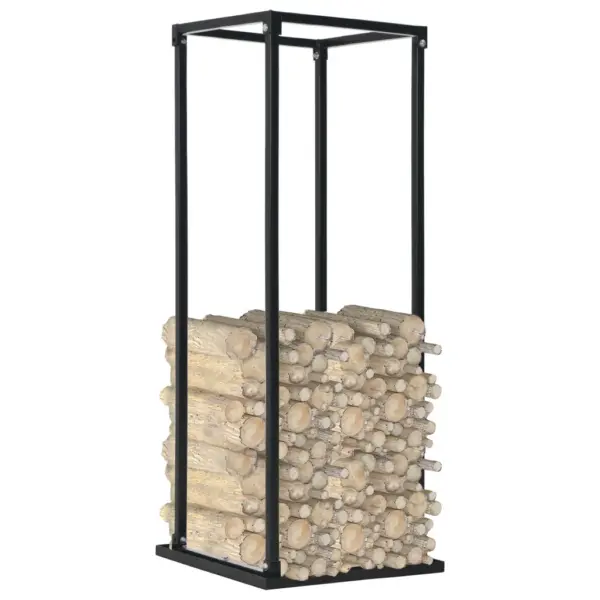 Küttepuude rest alusega, must teras, 37 x 37 x 113 cm – 2