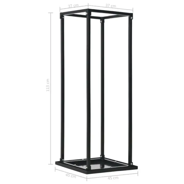 Küttepuude rest alusega, must teras, 37 x 37 x 113 cm – 6