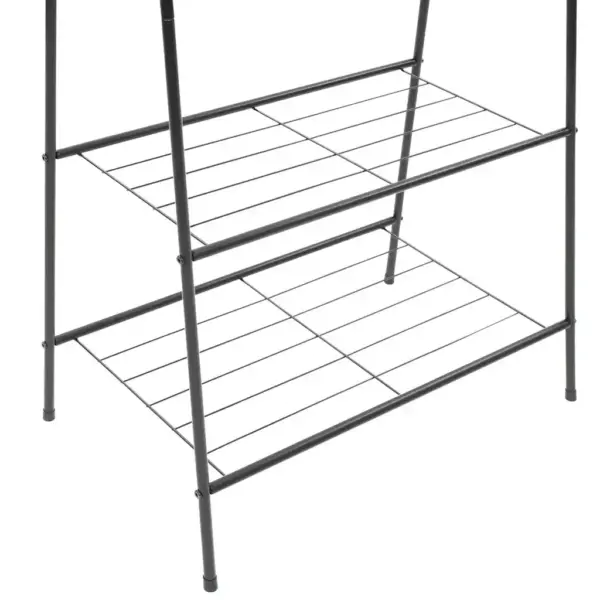 Must terasest riidenagi kahe riiuliga, 59 x 35 x 150 cm – 4