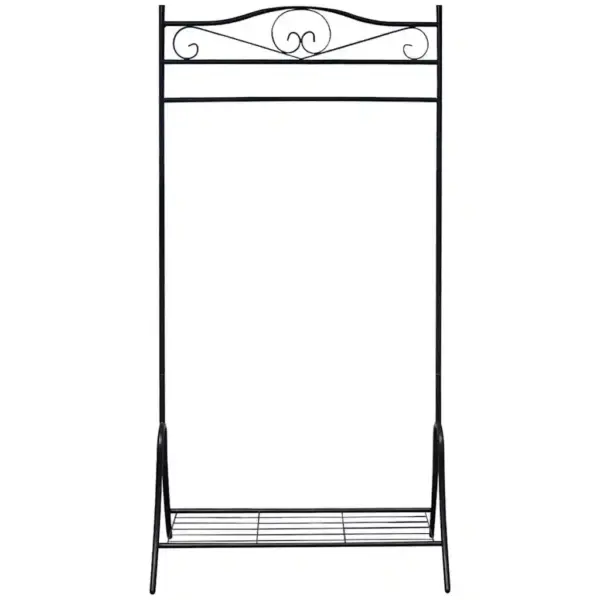 Must terasest riidenagi jalanõuriiuliga, 90 x 44 x 174 cm – 2