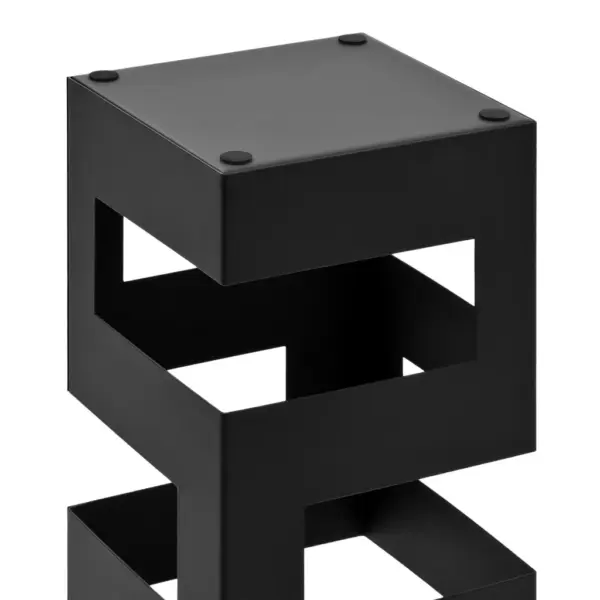 Modernne must terasest vihmavarjuhoidja plastist tilkumisalusega, 15,5 x 15,5 x 48,5 cm – 4