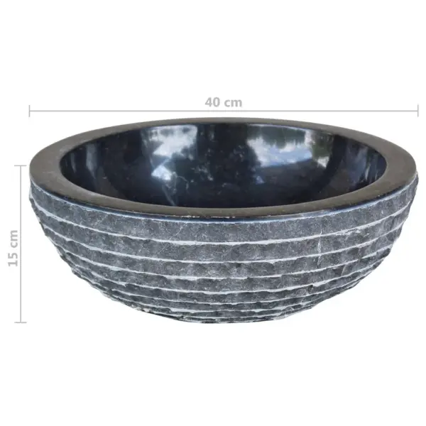 Ümmargune must marmorvalamu, 40 x 15 cm – 5
