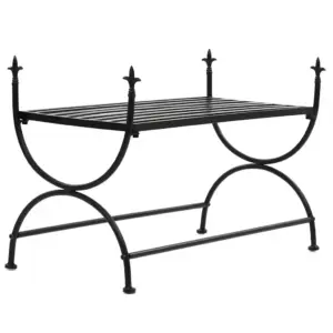 Must vanaaegne metallpink U-jalgadega 83 x 42 x 55 cm