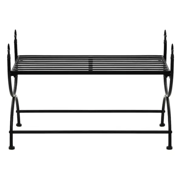 Must vanaaegne metallpink U-jalgadega 83 x 42 x 55 cm – 3