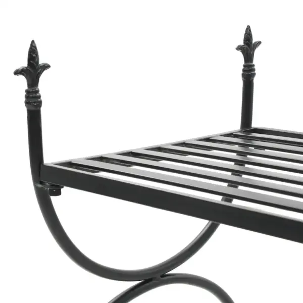 Must vanaaegne metallpink U-jalgadega 83 x 42 x 55 cm – 5