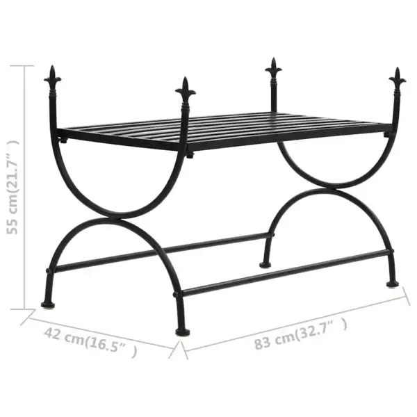 Must vanaaegne metallpink U-jalgadega 83 x 42 x 55 cm – 7