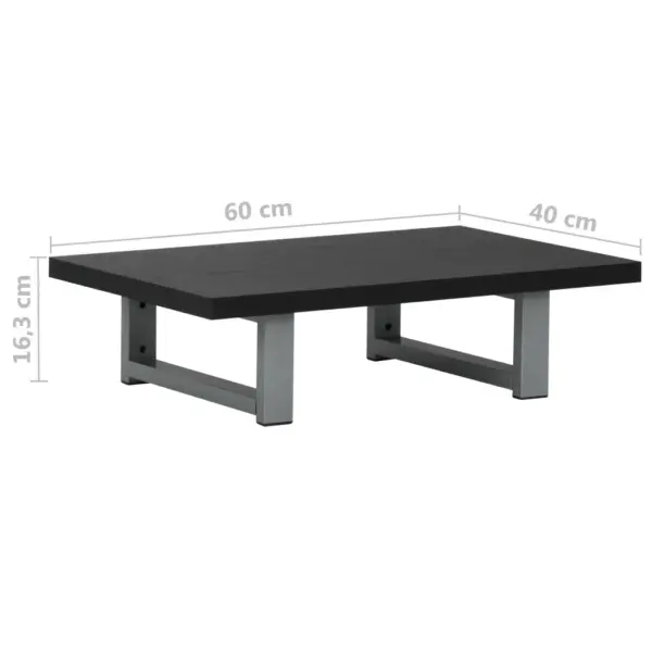 Must vannitoa seinariiul valamule, puitlaastplaat ja metall, 60 x 40 x 16,3 cm - 9
