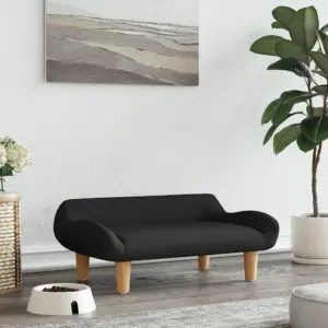 Musta kangaga koeravoodi väikestele koertele, 70 x 40 x 24 cm