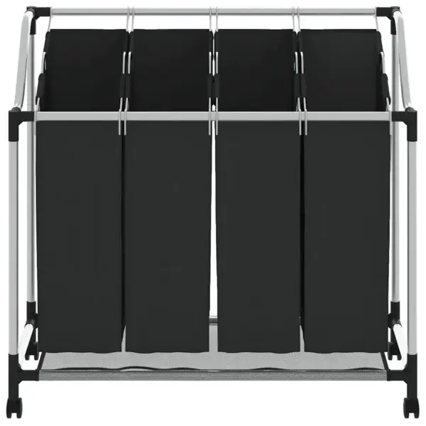 Ratastel must pesusorteerija 4 eemaldatava kotiga, metallraamiga, 96 x 40 cm – 5