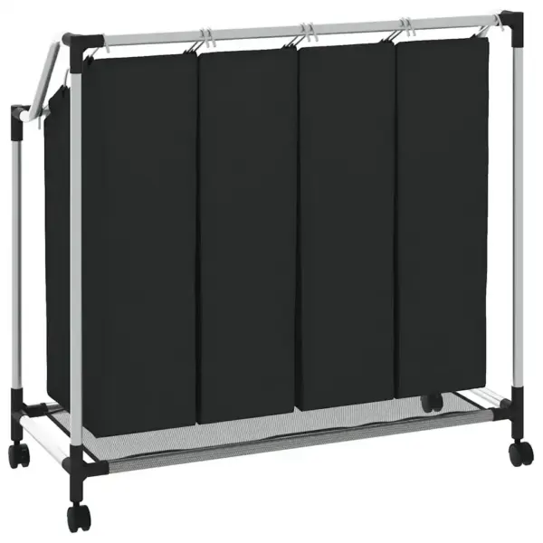 Ratastel must pesusorteerija 4 eemaldatava kotiga, metallraamiga, 96 x 40 cm – 7