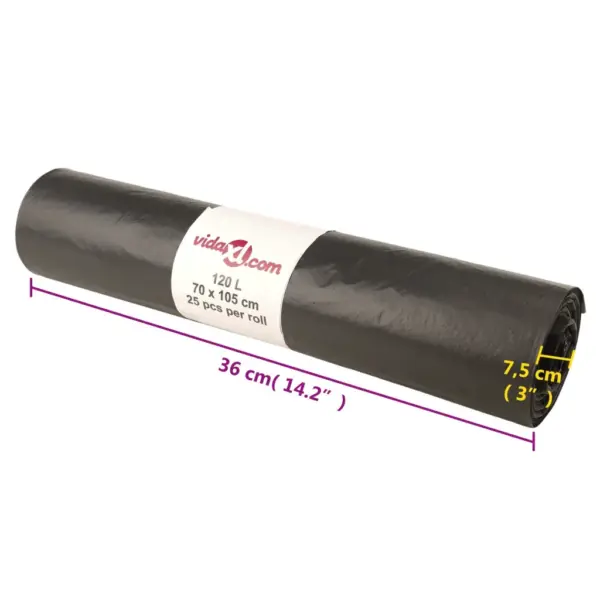 Mustad 120 l prügikotid LDPE-st, 70 x 105 cm, 250 tk (10 rulli) – 6