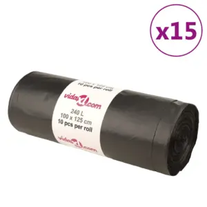 240 l mustad prügikotid katkestusjoontega rullis, 150 tk, LDPE