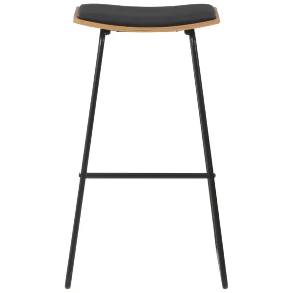 Mustad baaripukid 2 tk kunstnahast istmega, pulbervärvitud terasraam, 45 x 43 x 76 cm – 3