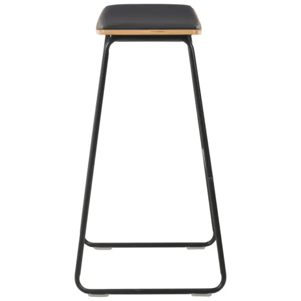 Mustad baaripukid 2 tk kunstnahast istmega, pulbervärvitud terasraam, 45 x 43 x 76 cm – 4