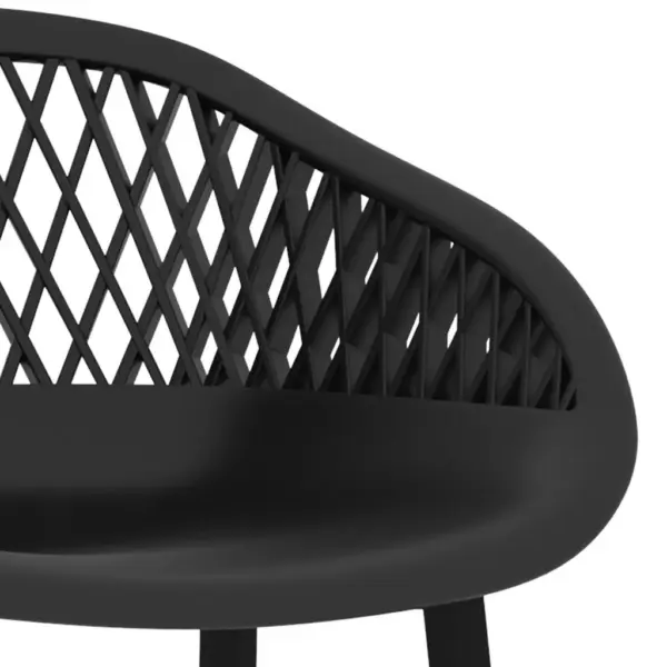 Mustad baaritoolid madala võrguga seljatoega, 2 tk, PP-plastik ja metall, istme kõrgus 74,5 cm – 6