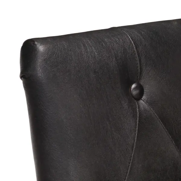 Mustad söögitoolid käetugedega, ehtne kitsenahk ja akaatsiapuit, 4 tk – 6