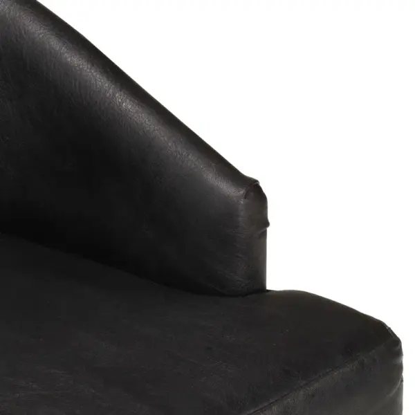 Mustad söögitoolid käetugedega, ehtne kitsenahk ja akaatsiapuit, 4 tk – 7